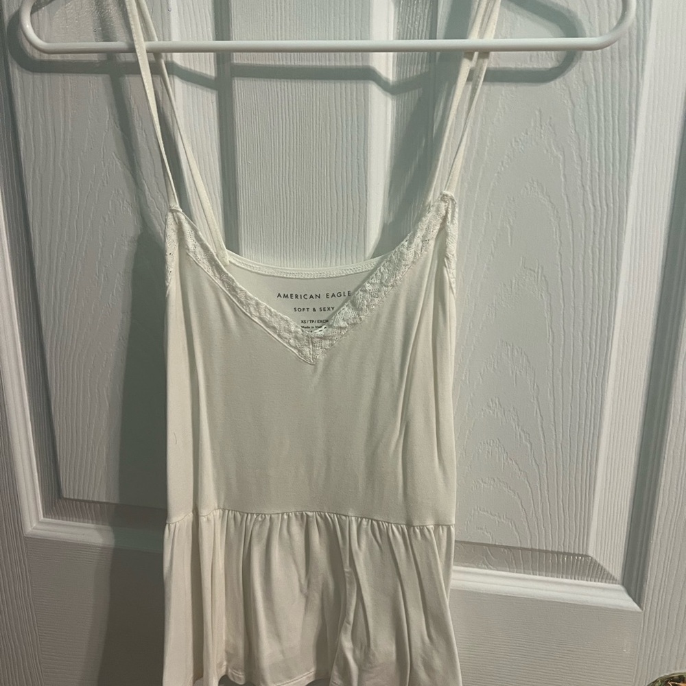 American Eagle Outfitters Gray Peplum Camisole Sleeveless Top